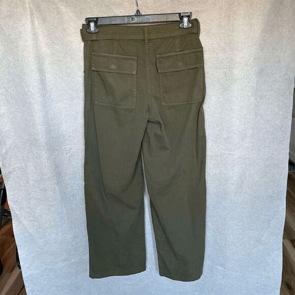 Madewell Women's Cargo Pants Size 26 Green Belted Slouchy Straight - Picture 4 of 7